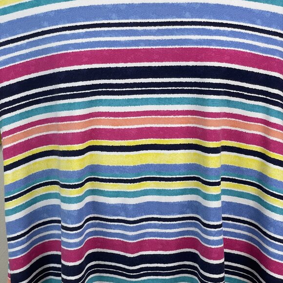 Croft & Barrow Striped Top Women XLarge Colorful Rainbow Casual Travel Stretch - Picture 3 of 9